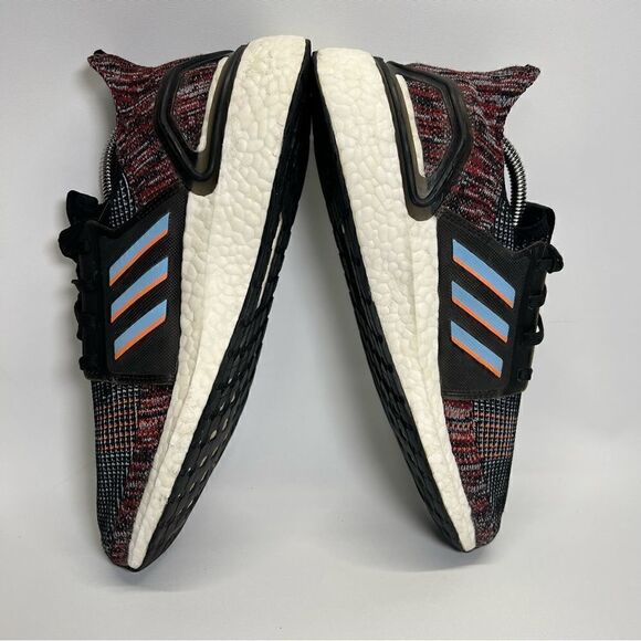 Adidas Mens Ultraboost 19 Running Shoes in Core Black/Glow Blue/Hi-Res Coral 7 - Picture 6 of 10